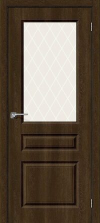 Межкомнатная дверь Скинни-15 Dark Barnwood White Сrystal 200*60