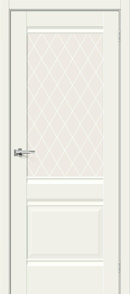 Межкомнатная дверь Прима-3 White Mix White Сrystal 200*60