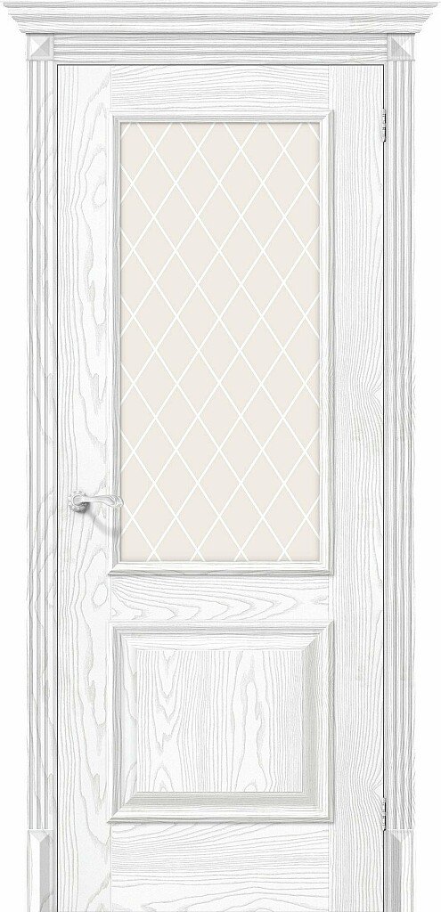 Межкомнатная дверь Классико-13 Silver Ash White Сrystal 200*60