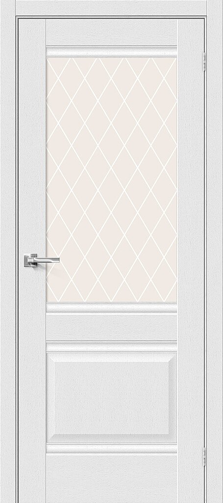 Межкомнатная дверь Прима-3 Virgin White Сrystal 200*70