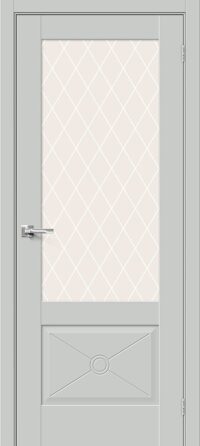 Межкомнатная дверь Прима-13.Ф2.0.0 Grey Matt White Сrystal 200*90