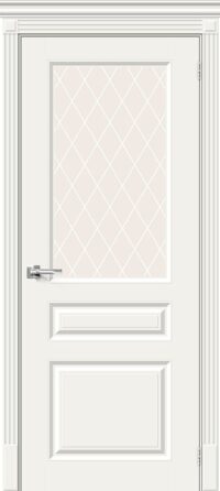 Межкомнатная дверь Скинни-15.1 Whitey White Сrystal 200*70