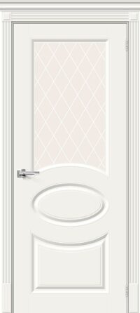 Межкомнатная дверь Скинни-21 Whitey White Сrystal 200*60