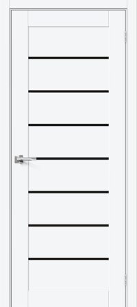 Межкомнатная дверь Браво-22 Black Shine White Silk 190*55