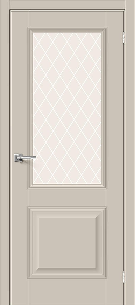Межкомнатная дверь Классик-13 Cream Silk White Сrystal 200*70
