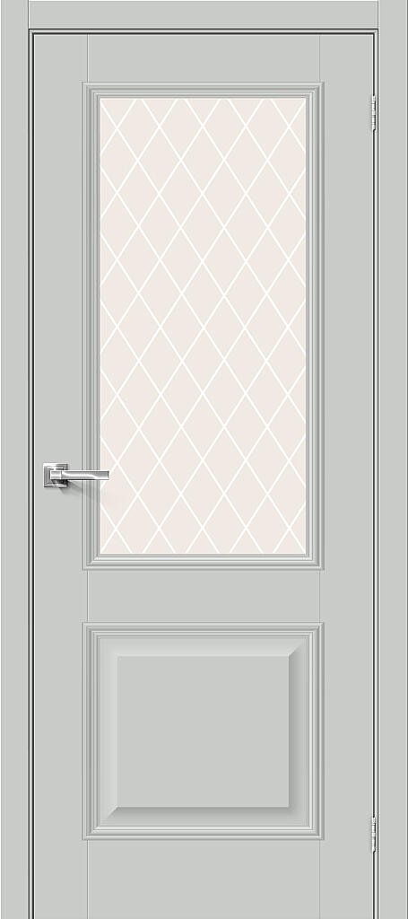 Межкомнатная дверь Классик-13 Grey Silk White Сrystal 200*70