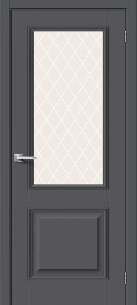 Межкомнатная дверь Классик-13 Stormy Silk White Сrystal 200*60