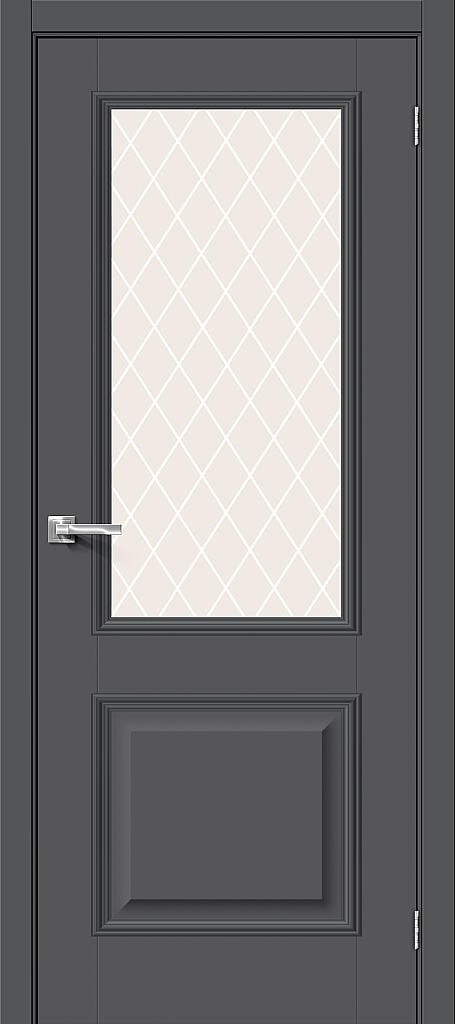 Межкомнатная дверь Классик-13 Stormy Silk White Сrystal 200*80