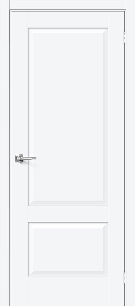 Межкомнатная дверь Прима-12 White Silk 200*90