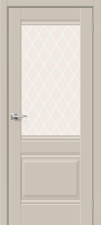 Межкомнатная дверь Прима-3 Cream Silk White Сrystal 200*60