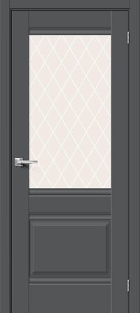 Межкомнатная дверь Прима-3 Stormy Silk White Сrystal 200*60