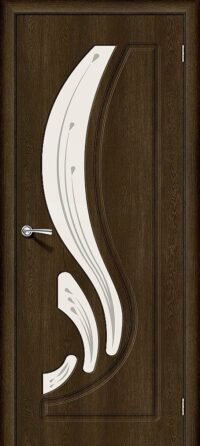 Межкомнатная дверь Лотос-2 Dark Barnwood Art Glass 200*60