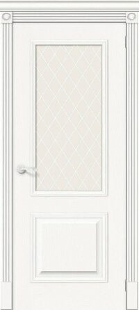 Межкомнатная дверь Вуд Классик-13 Whitey White Сrystal 200*60