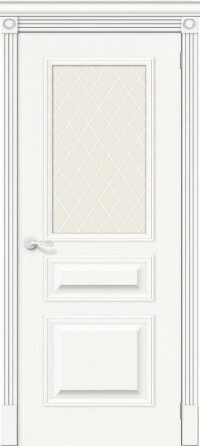 Межкомнатная дверь Вуд Классик-15.1 Whitey White Сrystal 200*70