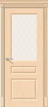 Межкомнатная дверь Статус-15 Ф-22 (БелДуб) White Сrystal 200*60